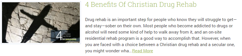4 Benefits of Christian Drug Rehab