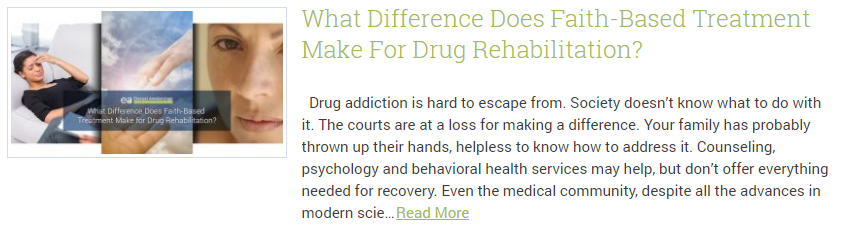 What Difference Does Faith-Based Treatment Make for Drug Rehabilitation?